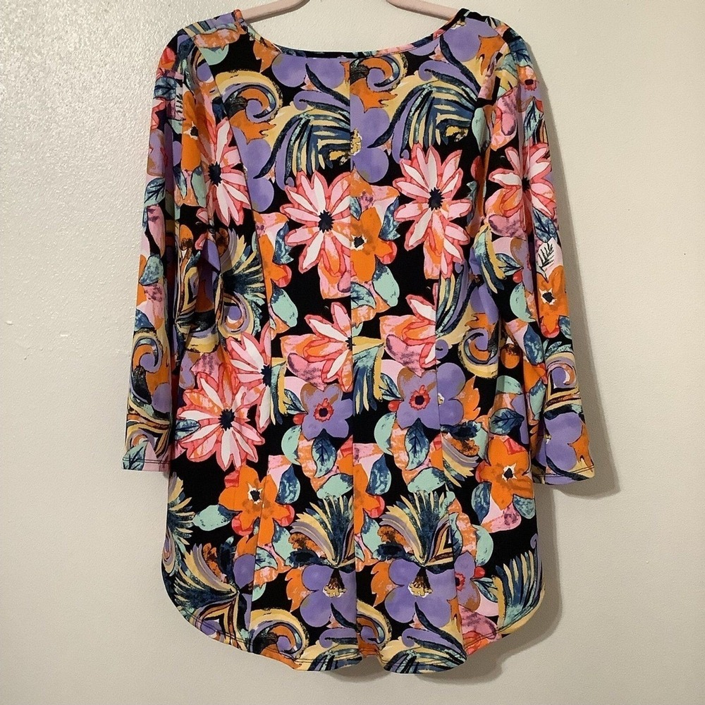 NWT Sami & Jo Colorful Multicolor Bohemian Hippie Flowy Artsy Retro Blouse Large - Picture 5 of 5